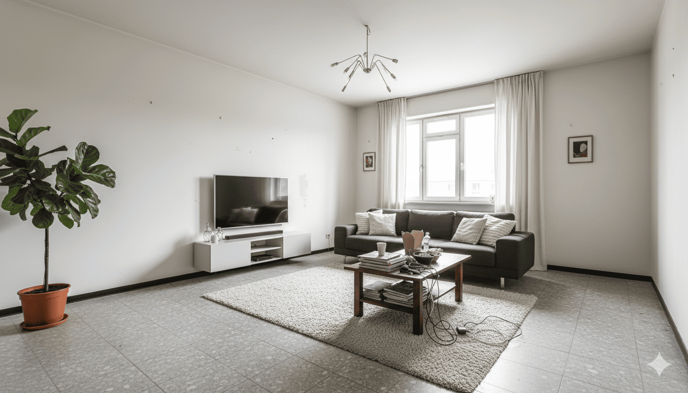 Modern living room after transformation