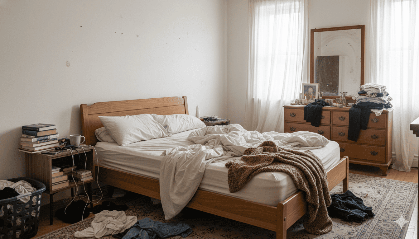 Cozy bedroom before styling